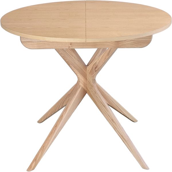 Ragaba Runder ausziehbarer Esstisch Ø 90 cm Esche & MDF Eschenholzfurnier Naturfinish