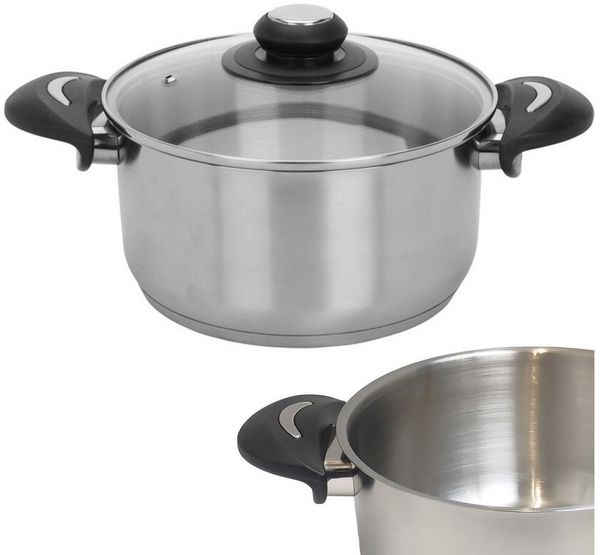 Koopman Kochtopf Edelstahl 2700 ml Universal Topf Ø 20 cm Glasdeckel 2 Griffe Küche, Edelstahl (1-tlg), 2700ml, Kasserolle, Suppentopf, Edelstahl, Glasdeckel