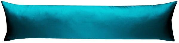 Mako-Satin Seitenschläferkissen Bezug uni / einfarbig petrol blau 40x145 cm von Bettwaesche-mit-Stil