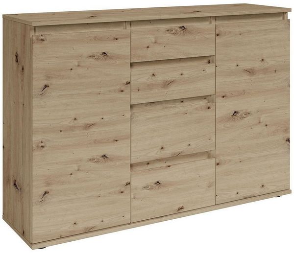 Brest Kommode in Artisan Eiche Optik - Modernes Sideboard mit viel Stauraum - 119 x 84 x 35 cm (B/H/T)