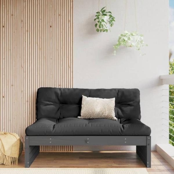 vidaXL Mittelsofa Grau 120x80 cm Massivholz Kiefer 825760