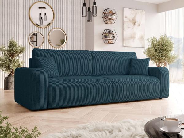 Schlafsofa Pixalo Cord mit 2 Bettkästen und Schlaffunktion (Farbe: Poso 05)