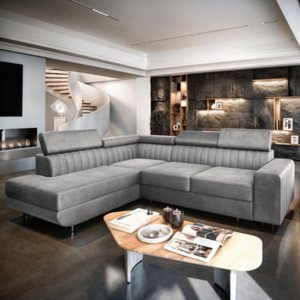 Masseno Ecksofa NOLA mit Schlaffunktion L-Form, Sofa mit Bettkasten Bild 6