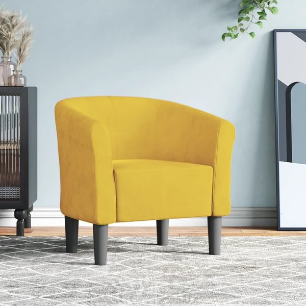 vidaXL Clubsessel Gelb Samt 356448