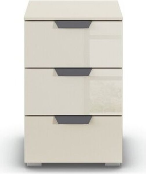 rauch Aditio Box, Nachttisch, 3 Schubladen, mit Glasfront, mit Softclose-Funktion, Farbe Beige, BxHxT 40x61x42cm Bild 2