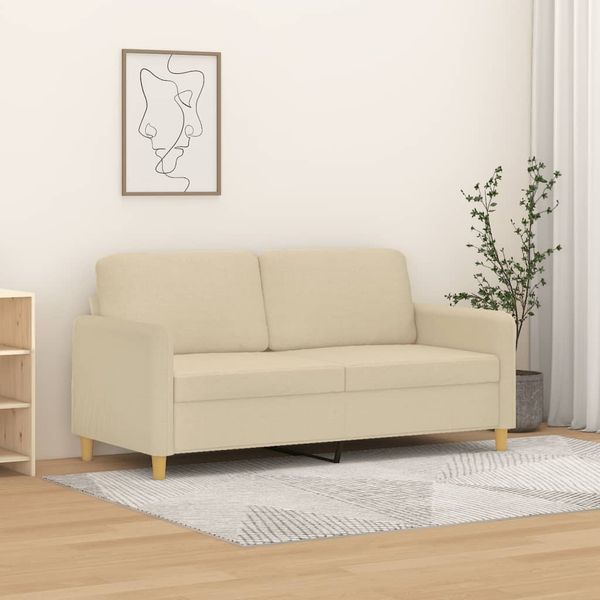 vidaXL 2-Sitzer-Sofa Creme 140 cm Stoff 359480