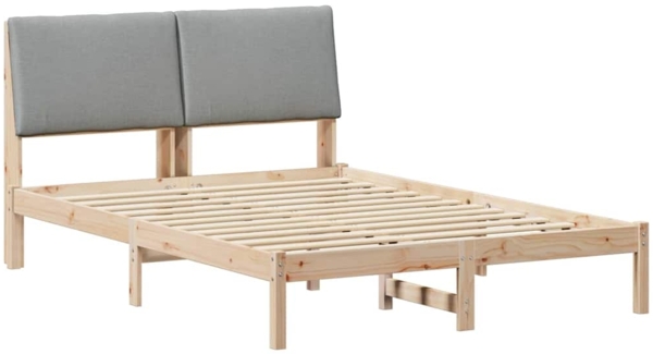 vidaXL Bettgestell Braun und hellgrau 150 x 200 cm Massivholz Kiefer 3394373