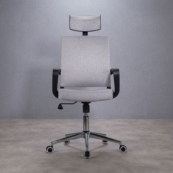 IDIMEX Drehstuhl HERRY, Ergonomischer Drehstühl mit Kopfstütze höhenverstellbar, grau