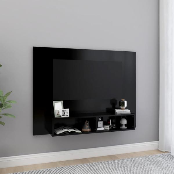 TV-Wandschrank Schwarz 120 x 23,5 x 90 cm Spanplatte [808270]