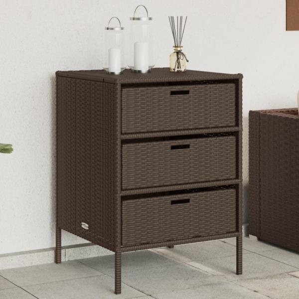 vidaXL Gartenschrank Braun 55x59x80 cm Poly Rattan 365552