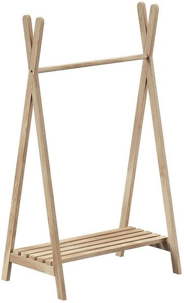 Vipack Kleiderständer Forrest universell einsetzbar, (B/H/T ca. 74x132x50 cm, Eiche massiv geölt), inkl. Schuhgitter und Kleiderstange