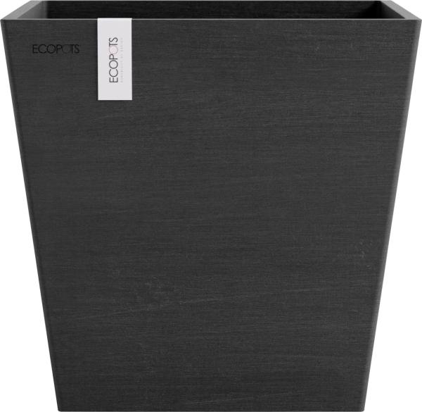 Ecopots Pflanztopf Rotterdam 25 x 25 x 24,5 cm dunkelgrau