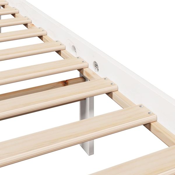 vidaXL Massivholzbett ohne Matratze Weiß 140x190 cm Kiefernholz 3306612 Bild 9