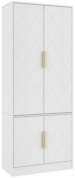 UEV Hochschrank mit 4 Türen, Kücheschrank, Badzimmerschrank (Schuhschrank verschiedenen, vielseitig einsetzbar für Büro, Flur, Küche, Hauswirtschaftsraum) Mehrzweckschrank Aktenschrank Hochschrank mit verstellbare Ablage