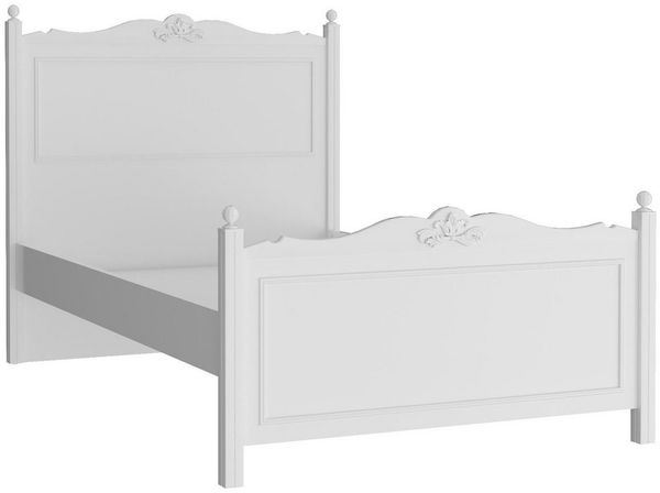 Natur24 Bett Weißes Bett mit Liegefläche 90 x 200 cm