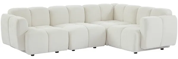 Vente-unique - CARLIVI Sofa Stoff Weiß - B 92 cm x H 73 cm x L 347 cm