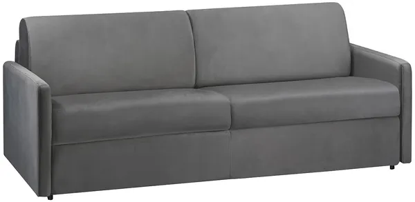 Vente-unique - CALIFE Sofa SamtStoff Grau - B 223 cm94 cm x H 97 cm x L 190 cm
