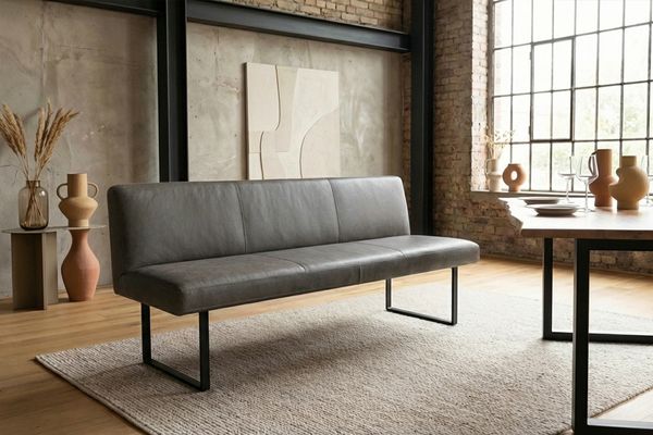 KAWOLA Esszimmerbank ELEEN Leder anthrazit 223cm 85 x 69 x 223 cm
