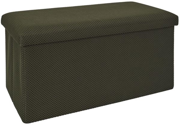 HOME DECO FACTORY, HD0470, Multifunktionale faltbare Banktruhe, elegantes Design zur Aufbewahrung und Sitzgelegenheit, ideal für Wohnzimmer oder Eingangsbereich, Khaki, Größe 76 x 38 x 38 cm