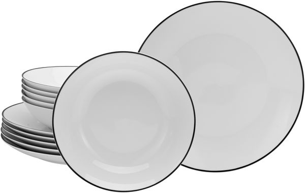 Luna Black Line, Tafelservice 12-tlg (mo)