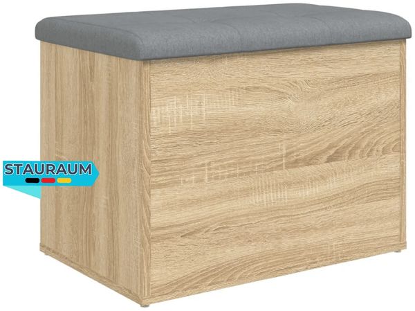 Sitzbank JONA mit Stauraum Sonoma-Eiche 62x42x45 cm | Aufbewahrungsbank Flurbank Garderobenbank