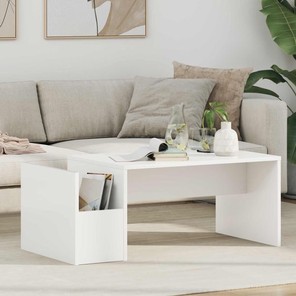 vidaXL Couchtisch, Holzwerkstoff Weiß, 90 x 45 x 35 cm