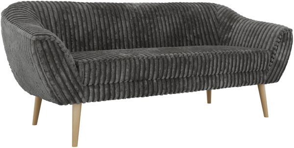 Sofa, Wohnzimmersofa PIRS 3, Skandinavisches Sofa 3-Sitzer, Sofa mit Wellenfederung, Buche Füße, Breite 180 cm Hoher Sitzkomfort - Grau Cord Bild 6