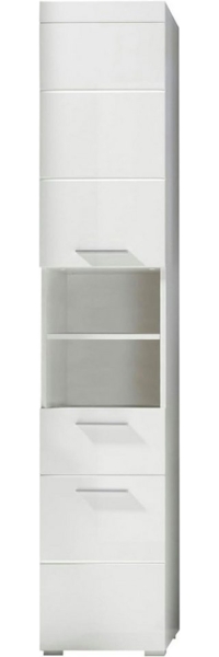 trendteam smart living - Hochschrank Badezimmerschrank - Bad - Amanda - Aufbaumaß (BxHxT) 37 x 190 x 31 cm - Farbe Weiß Hochglanz - 139310101