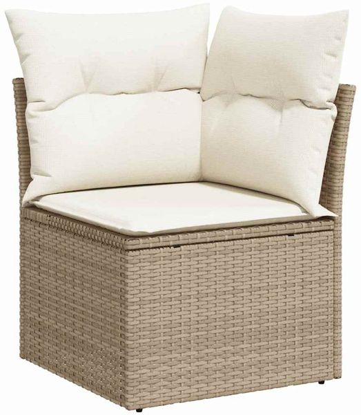 vidaXL Gartensofa-set mit Kissen 9 pcs Beige Poly-Rattan 3361436 Bild 5