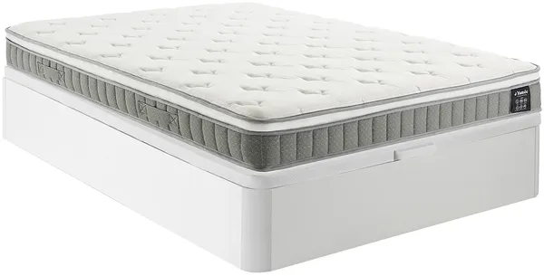 Vente-unique - VITOGO Mattress and bed base set StoffHolz, Platte Weiß - B 140 cm x H 21 cm30 cm x L 190 cm