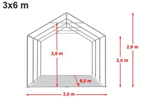 Festzelt Partyzelt 3x6 m PREMIUM, hochwertige PVC Plane 750 N in grün-weiß 100% wasserdicht mit Bodenrahmen Bild 10