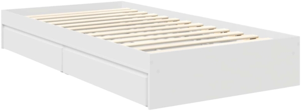 vidaXL Aufbewahrungsbett mit Kopfteil Weiß 100x200 cm Holzwerkstoff 3412304 Bild 5