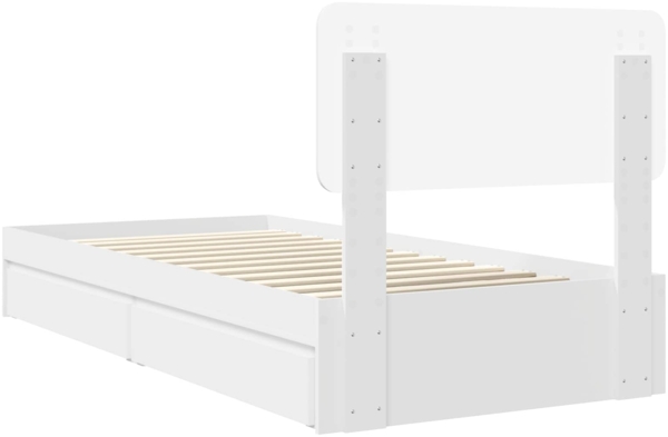 vidaXL Aufbewahrungsbett mit Kopfteil Weiß 100x200 cm Holzwerkstoff 3412304 Bild 9
