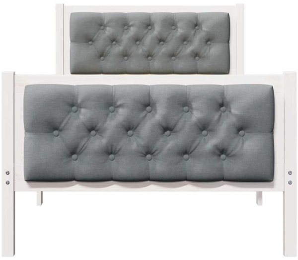 vidaXL Bettrahmen Hellgrau 90 x 190 cm Massives Kiefernholz 878438 Bild 4