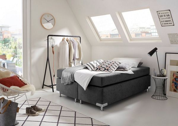 Westfalia Schlafkomfort Boxspringbett Holland, ohne Kopfteil, frei im Raum stellbar