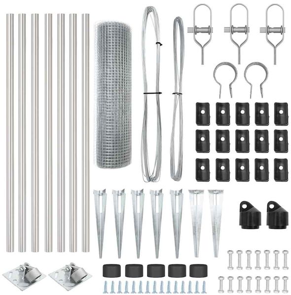 vidaXL Schweißdrahtzaun mit Spikes 10 x 0,5 m Verzinkter Stahl Silber 3351917 Bild 7