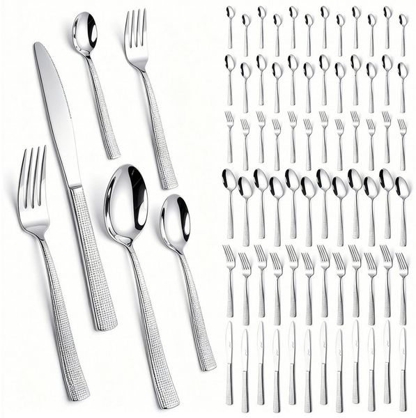HOMELUX Besteck-Set Besteck set für 12 Personen,72-tlg Edelstahl Besteckset,Cutlery Set, Edelstahl,Spiegelpoliert