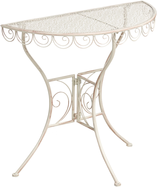 Outdoor Bistrotisch JUINA 80 cm 36 cm Metall Hellbeige