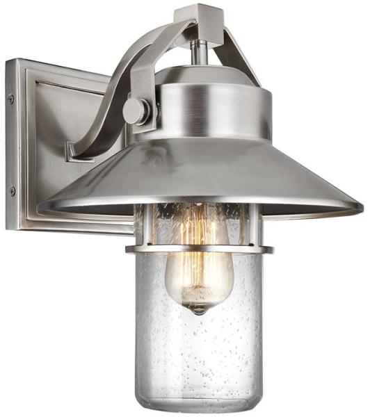 Außenleuchte, Wandlampe, gebürsteter Stahl, H 32,8 cm