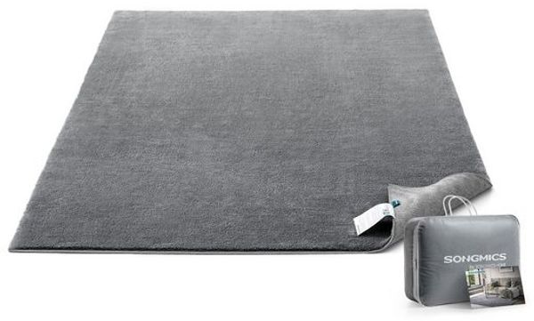 Songmics Teppich, 120x170 cm, Wohnzimmerteppich, Rutschfester Teppich, Dekoration, für Wohnzimmer, Schlafzimmer, Kinderzimmer, maschinenwaschbar, Super Soft, modern, Taubengrau Bild 2