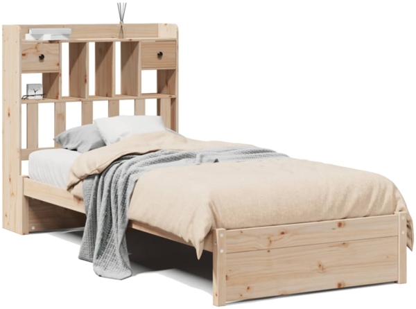 vidaXL Massivholzbett mit Regal ohne Matratze 90x190 cm Kiefer 3322405