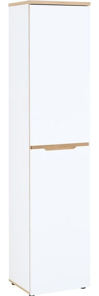 Büroschrank MEMPHIS 1-türig WH05 Front Weiß supermatt & Artisan Eiche