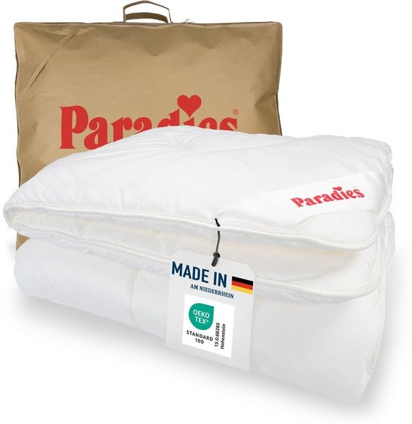Paradies Kunstfaserbettdecke Prima Bio, Füllung: 100% Polyester, Bezug: 100% Baumwolle kbA, warme, bauschige Winterdecke