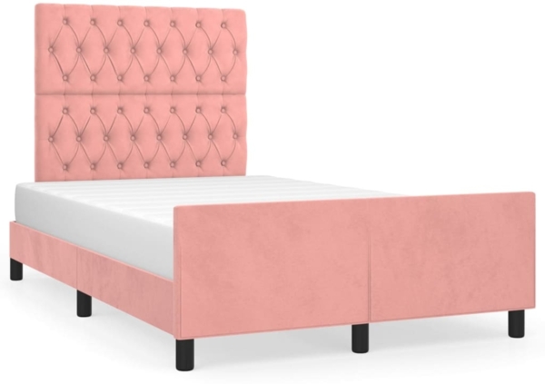 vidaXL Bettgestell ohne Matratze Rosa 120x190 cm Samt 3270601