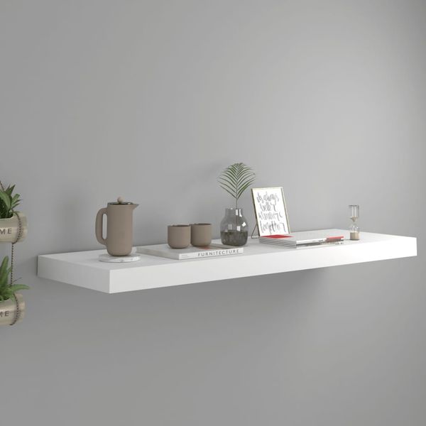 vidaXL Schweberegal Weiß 80x23,5x3,8 cm MDF 323814