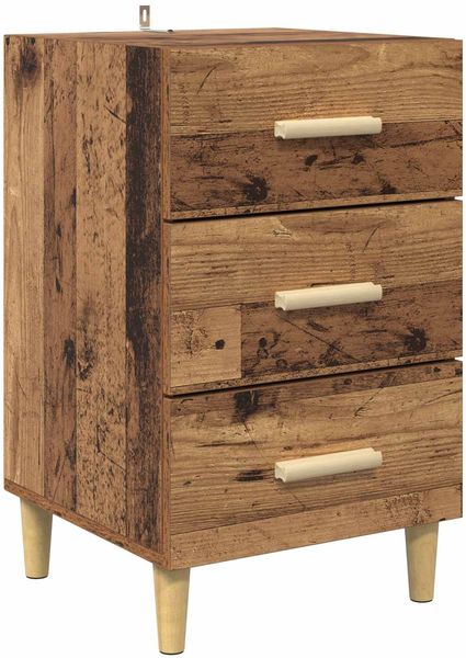 vidaXL Nachttisch Altholz 40 x 40 x 66 cm Holzwerkstoff 880613 Bild 2