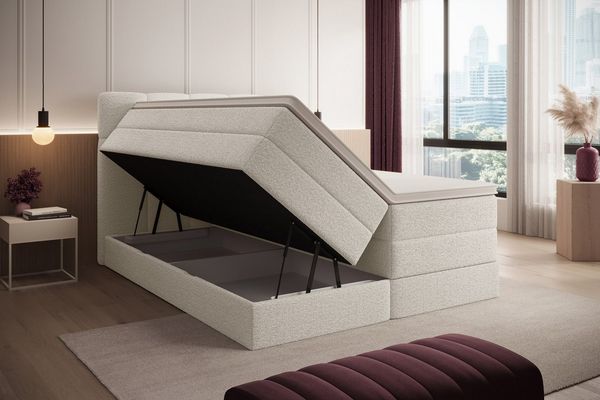wonello Boxspringbett Madison 1, mit Bettkasten, Taschenfederkern-Matratzen und wonello premium Topper