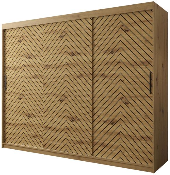 Kleiderschrank Sonter I 250 (Farbe: Artisan Eiche / Artisan Eiche + Schwarz, Größe: 250 cm, ohne Schubladen)