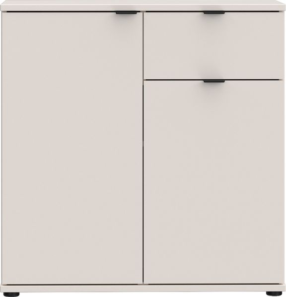 Kommode >GANYMEDE< 2 Türen, 1 Schublade, in sandfarbig - 80,1x82,3x34,1cm (BxHxT)