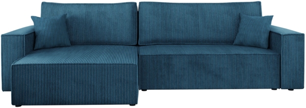 Ecksofa Kobaro Cord Maxi mit Bettkasten und Schlaffunktion (Farbe: Poso 05)